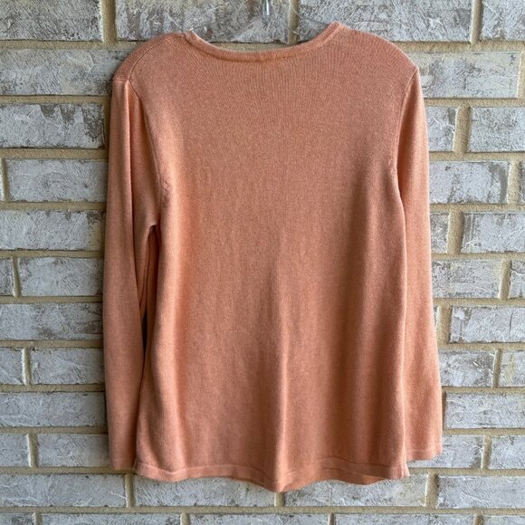J. Jill Cotton/Cashmere Front Zipper Pocket Sweater Women's Size M - Picture 2 of 8